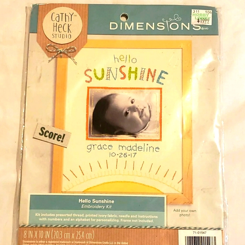 🍓Hello, Sunshine 8x10 Cross Stitch Baby Picture